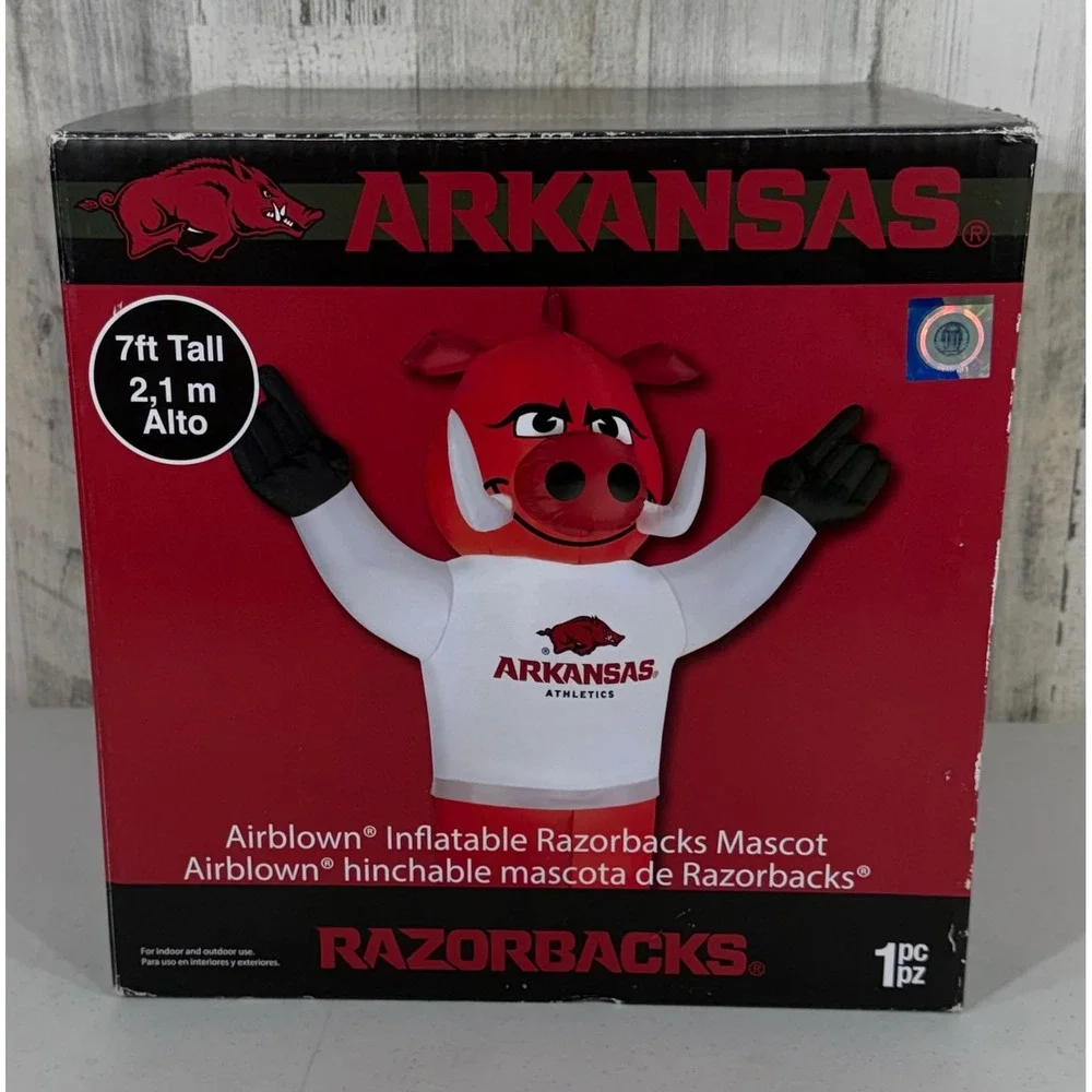Arkansas Razorbacks‎ NCAA Mascot Inflatable Blow Up 7ft Yard Decoration New READ